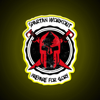 Spartan Workout Gym Fitness Led Neon Sign Rgb Color