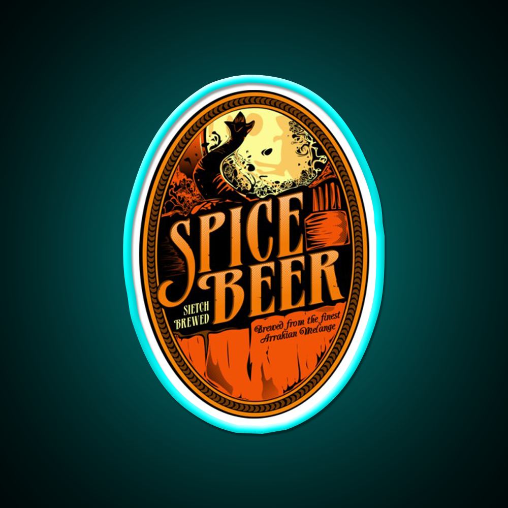 Spice Beer Label Beer Bar Decor Led Neon Sign Rgb Color - Size and dimension reference