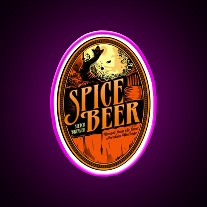Spice Beer Label Beer Bar Decor Led Neon Sign Rgb Color - Neon sign mounted on wall in room