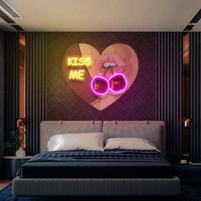Spice Up Your Wedding Decor With The Kiss Me Led Uv Neon Sign | Shineneon
