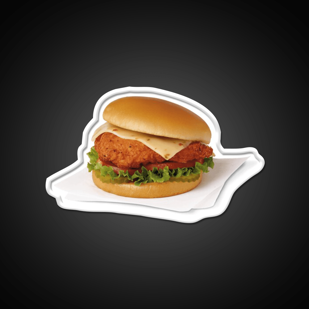 Spicy Chicken Sandwich Fast Food Led Neon Sign For Burger Place Rgb Color - Shineneon