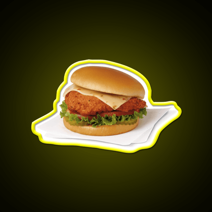 Spicy Chicken Sandwich Fast Food Led Neon Sign For Burger Place Rgb Color - Shineneon