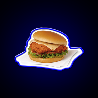 Spicy Chicken Sandwich Fast Food Led Neon Sign For Burger Place Rgb Color - Shineneon