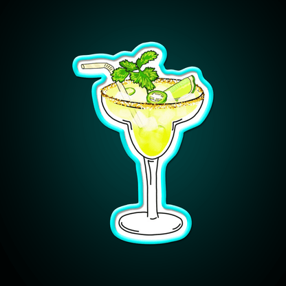 Spicy Jalapeno Margarita Cocktail Glass Cocktail Bar Decor Led Neon Sign Rgb Color - Shineneon