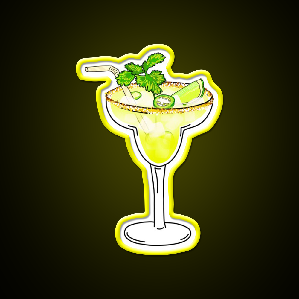 Spicy Jalapeno Margarita Cocktail Glass Cocktail Bar Decor Led Neon Sign Rgb Color - LED neon sign view 7