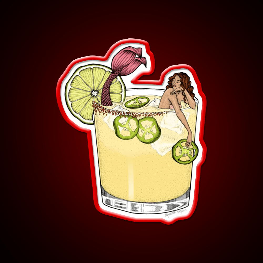 Spicy Margarita Mermaid Cocktail Bar Decor Led Neon Sign Rgb Color - Shineneon