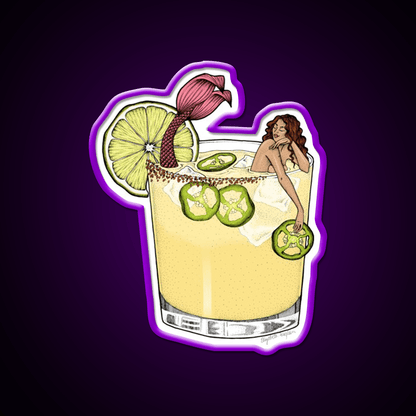 Spicy Margarita Mermaid Cocktail Bar Decor Led Neon Sign Rgb Color - Shineneon