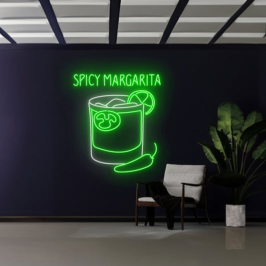 Spicy Margarita Neon Sign Wall Art Decor