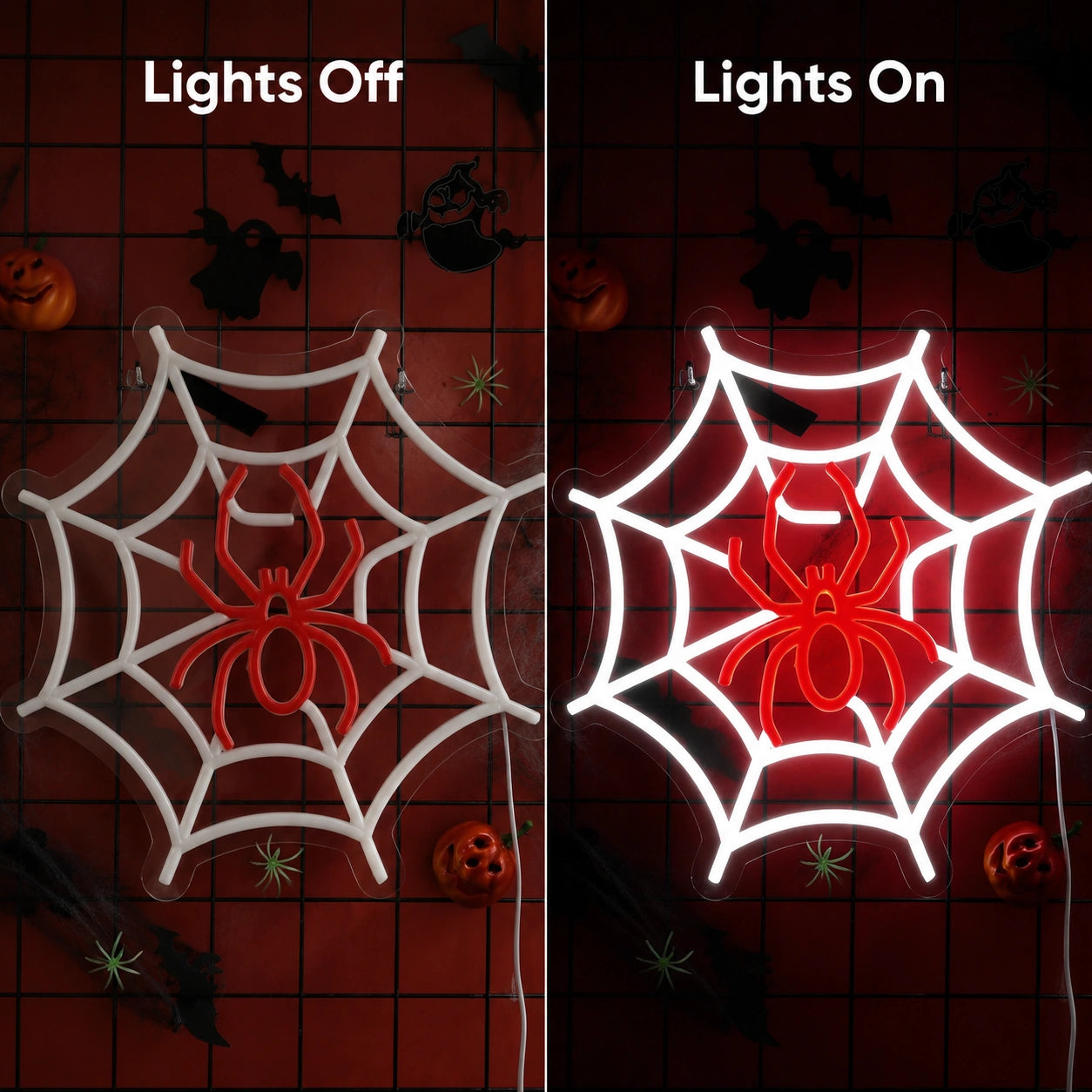 Spider On Web LED Neon Sign main product image