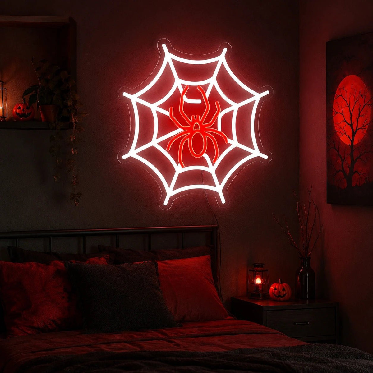 Spider On Web LED Neon Sign - Shineneon