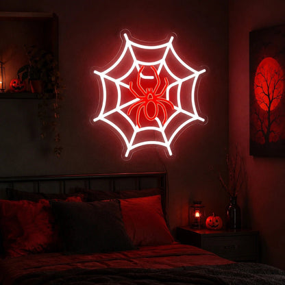 Spider On Web LED Neon Sign - Shineneon