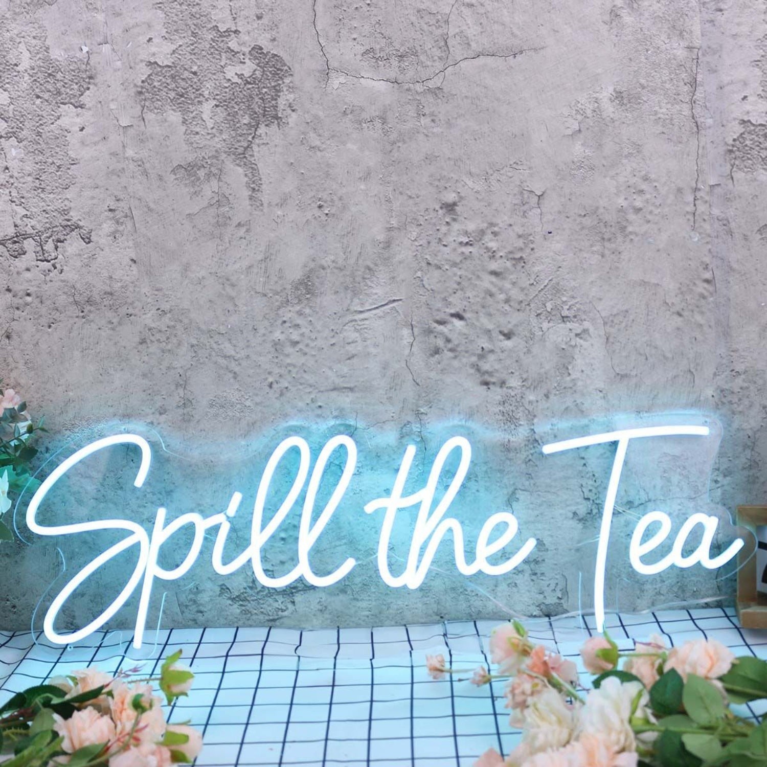 Spill The Tea Blue Led Neon Sign For Fun And Social Spaces - Shineneon