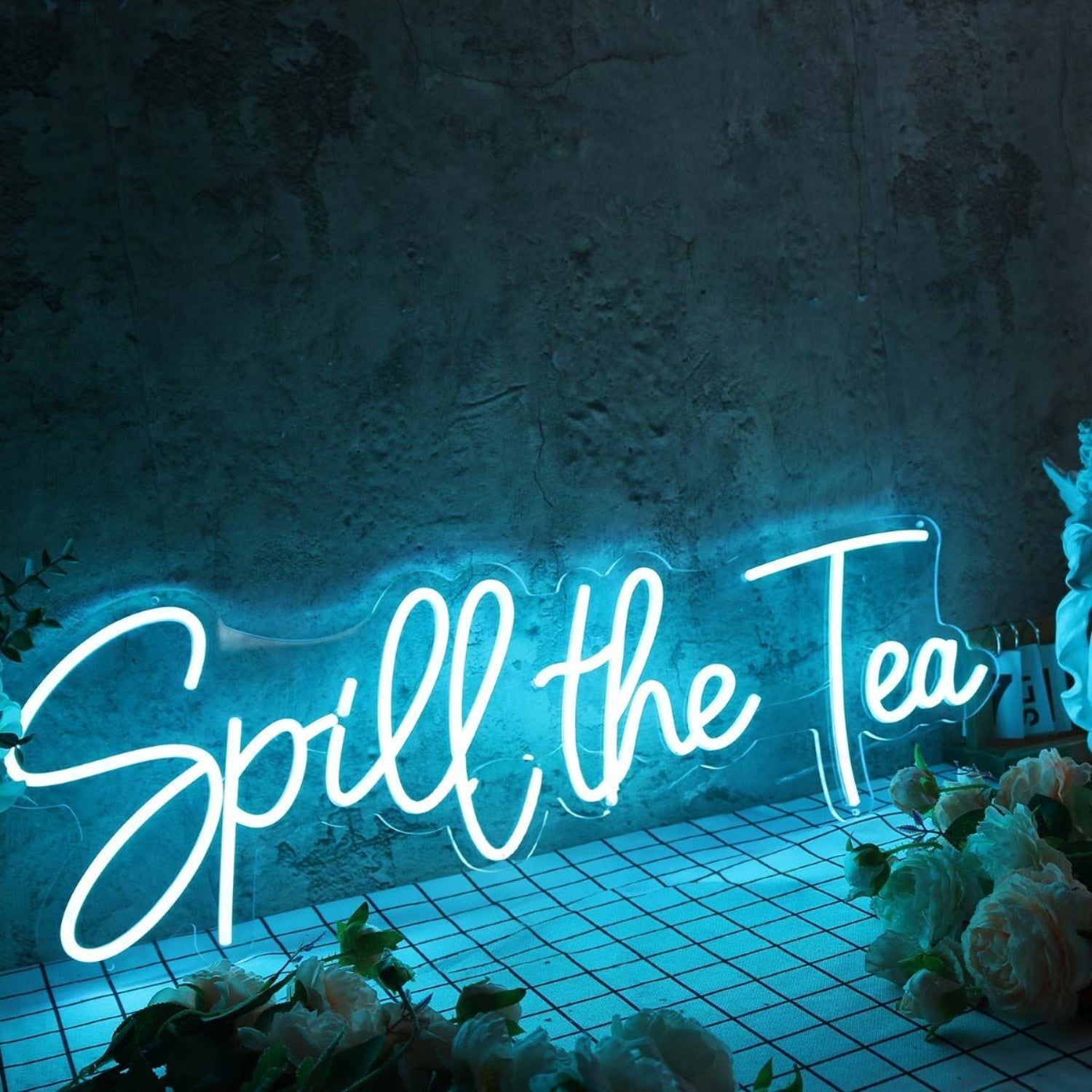 Spill The Tea Blue Led Neon Sign For Fun And Social Spaces - Shineneon