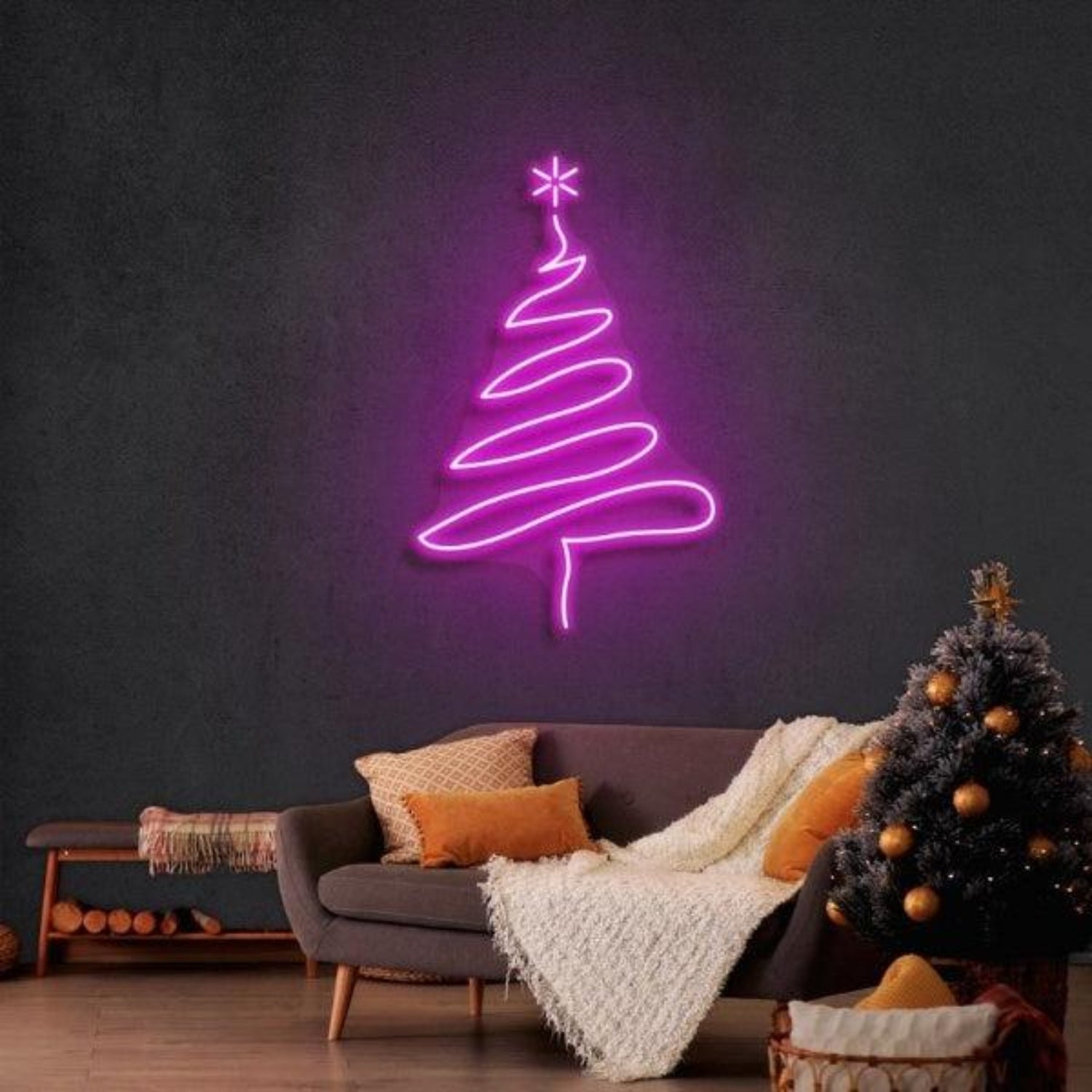 Spiral Green-Yellow Christmas Tree Led Neon Sign For Indoor Holiday Decor | Shineneon