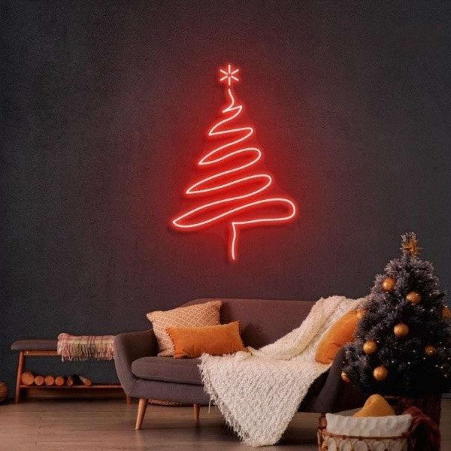 Spiral Green-Yellow Christmas Tree Led Neon Sign For Indoor Holiday Decor | Shineneon