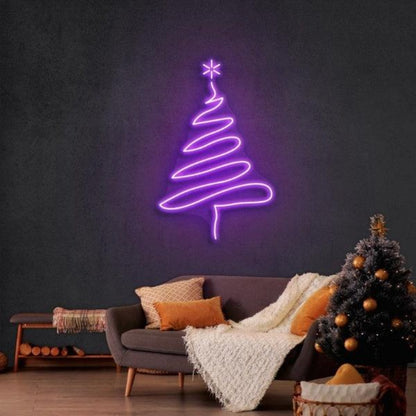 Spiral Green-Yellow Christmas Tree Led Neon Sign For Indoor Holiday Decor | Shineneon