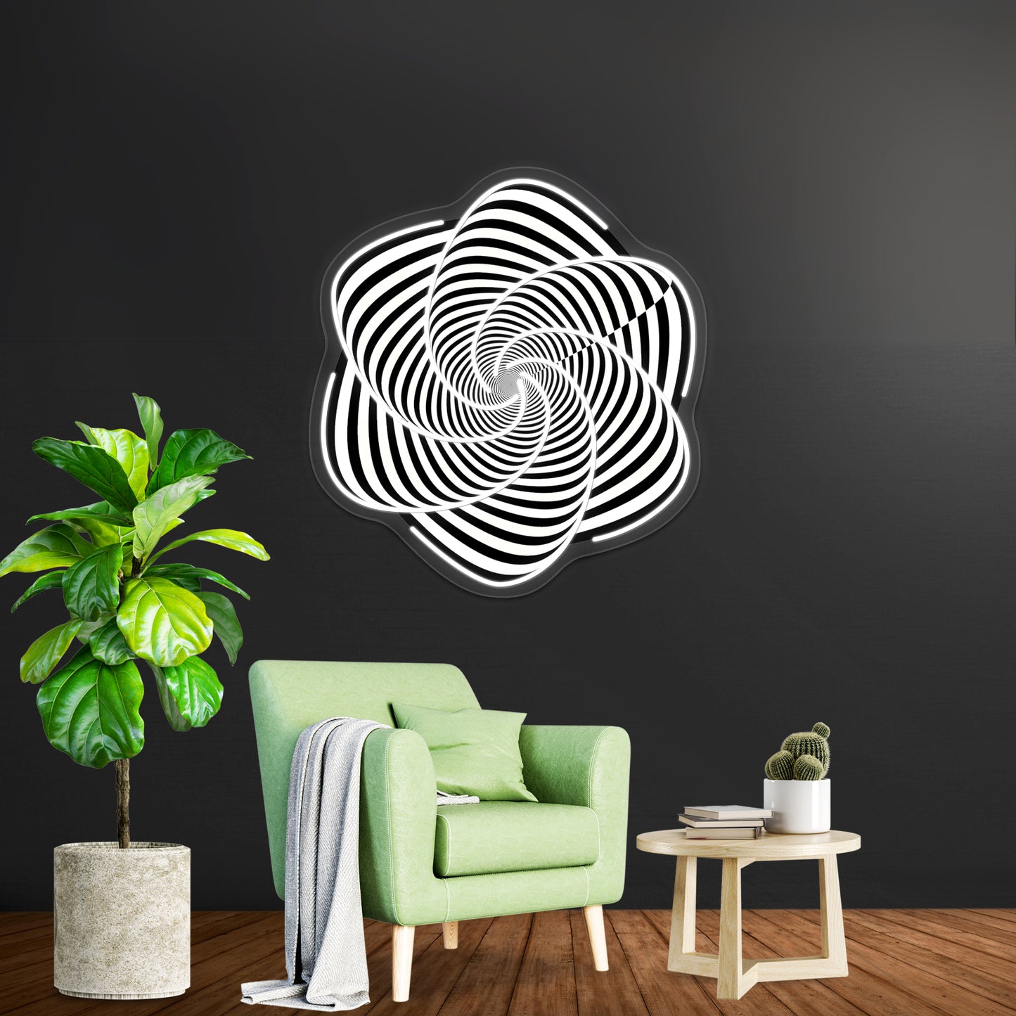 Spirally Contrasty Thingy Thing Wall Artwork Neon Signs