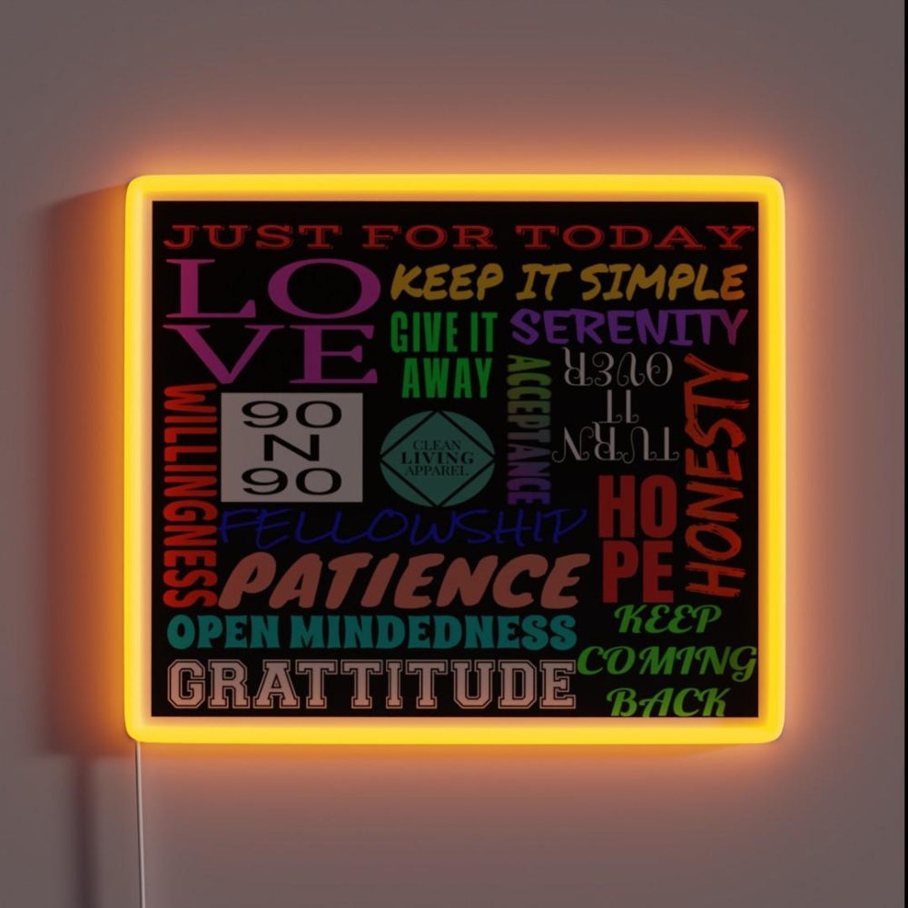 Spiritual Principles Of 12 Step Recovery Program Rgb Led Neon Sign