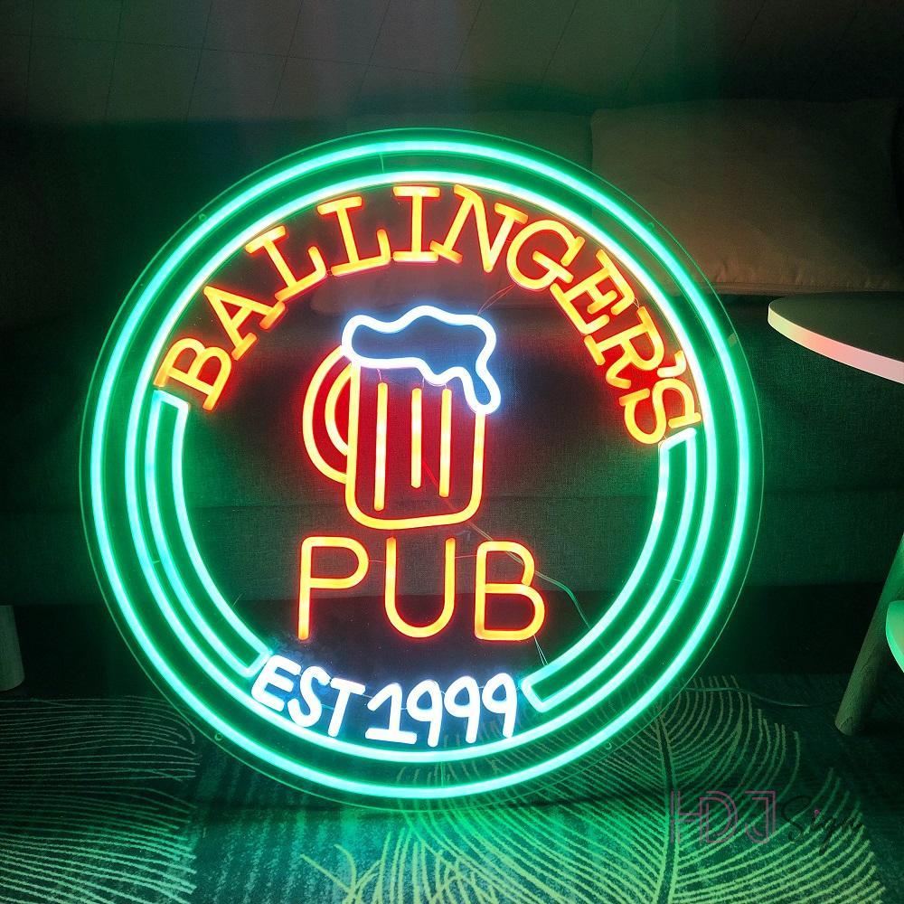 Spitznas Pub Retro Red Green Beer Mug Led Neon Sign For Home Bar Decor | Shineneon