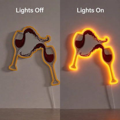 Splashing Wine Glasses LED Neon Sign - Shineneon
