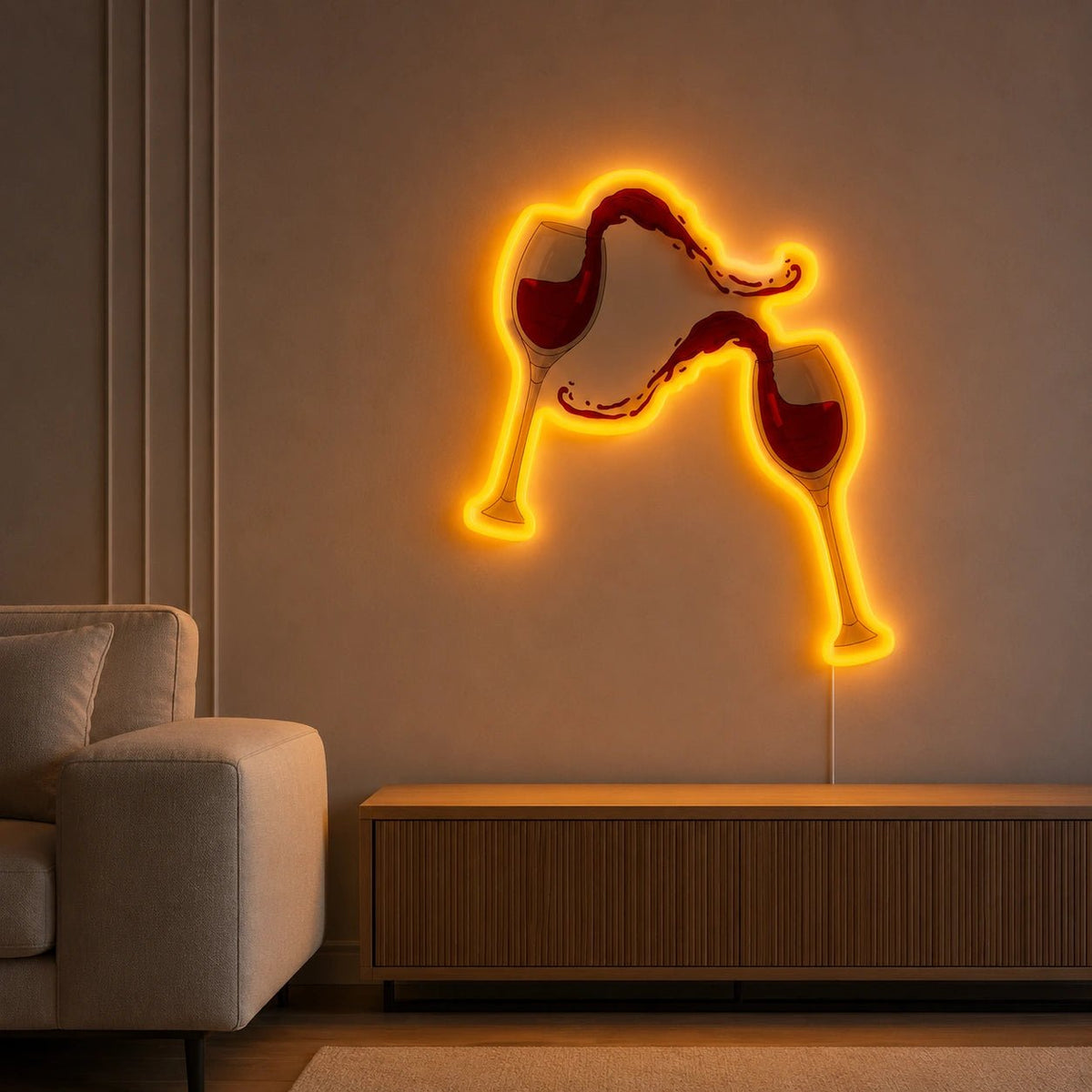 Splashing Wine Glasses LED Neon Sign - Shineneon