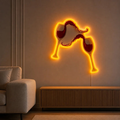 Splashing Wine Glasses LED Neon Sign - Shineneon