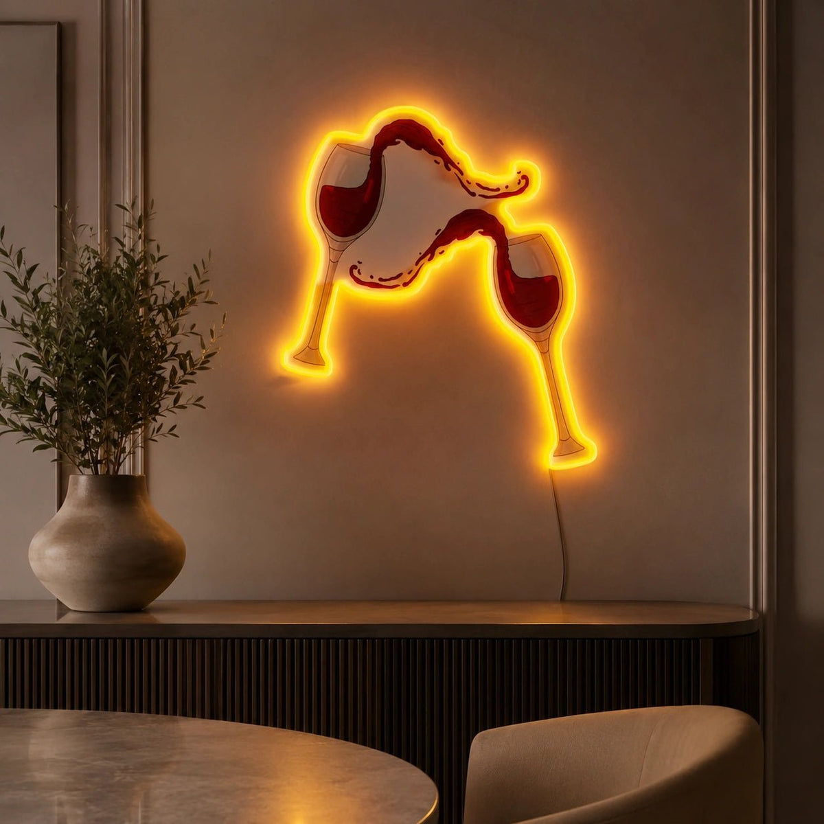 Splashing Wine Glasses LED Neon Sign - Shineneon