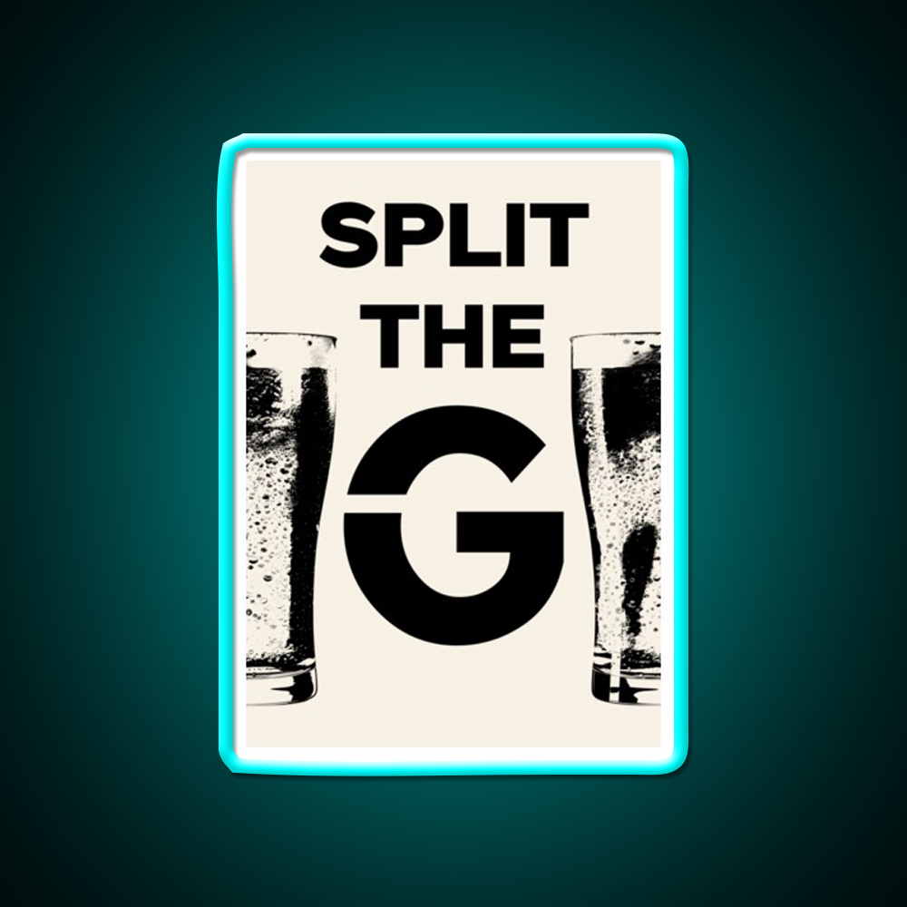 Split The G Beer Bar Decor Led Neon Sign Wall Art Rgb Color - Size and dimension reference