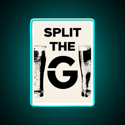 Split The G Beer Bar Decor Led Neon Sign Wall Art Rgb Color - Size and dimension reference