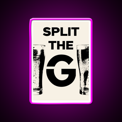 Split The G Beer Bar Decor Led Neon Sign Wall Art Rgb Color - Neon sign mounted on wall in room