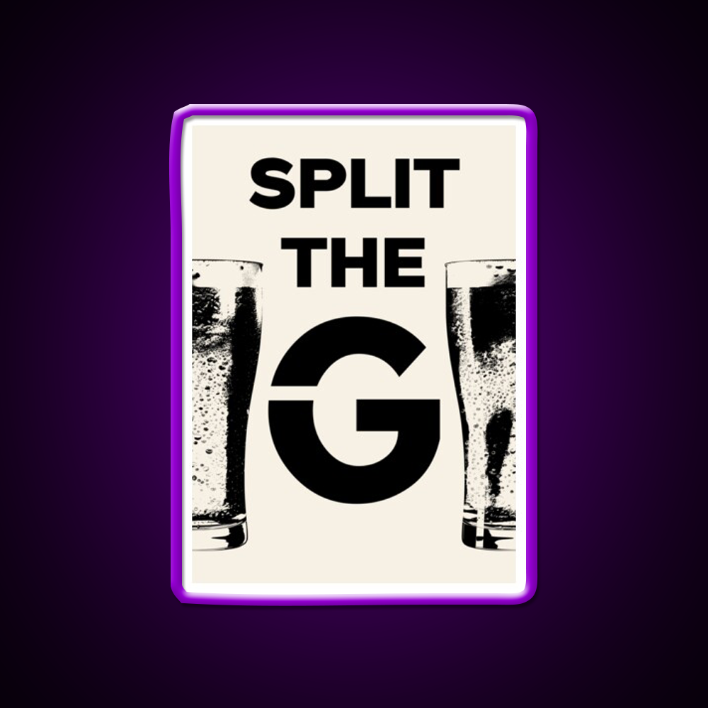 Split The G Beer Bar Decor Led Neon Sign Wall Art Rgb Color - LED neon sign view 9