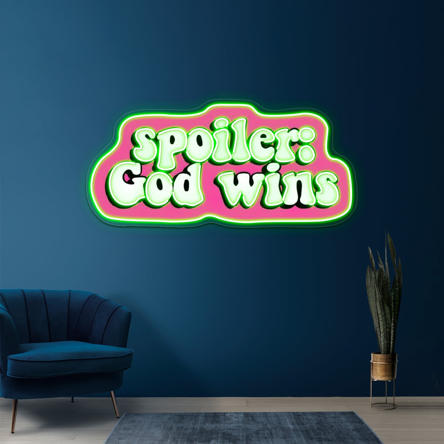 Spolier God Wins Artwork Animal Neon Signs