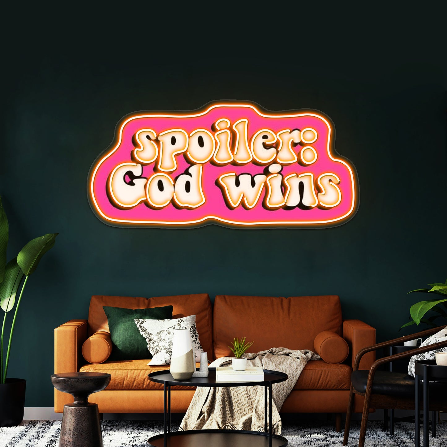 Spolier God Wins Artwork Animal Neon Signs