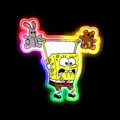 Spongbob Gym Fitness Led Neon Sign Rgb Color