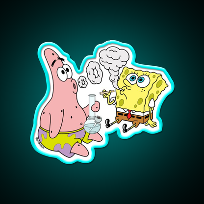 Spongebob And Patrick Weed Cartoon Artneon Green Leaf Led Neon Sign Rgb Color - Size and dimension reference