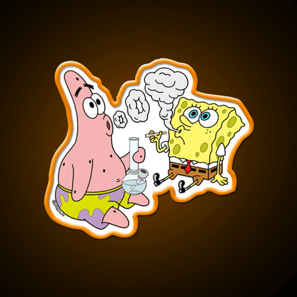 Spongebob And Patrick Weed Cartoon Artneon Green Leaf Led Neon Sign Rgb Color - Shineneon