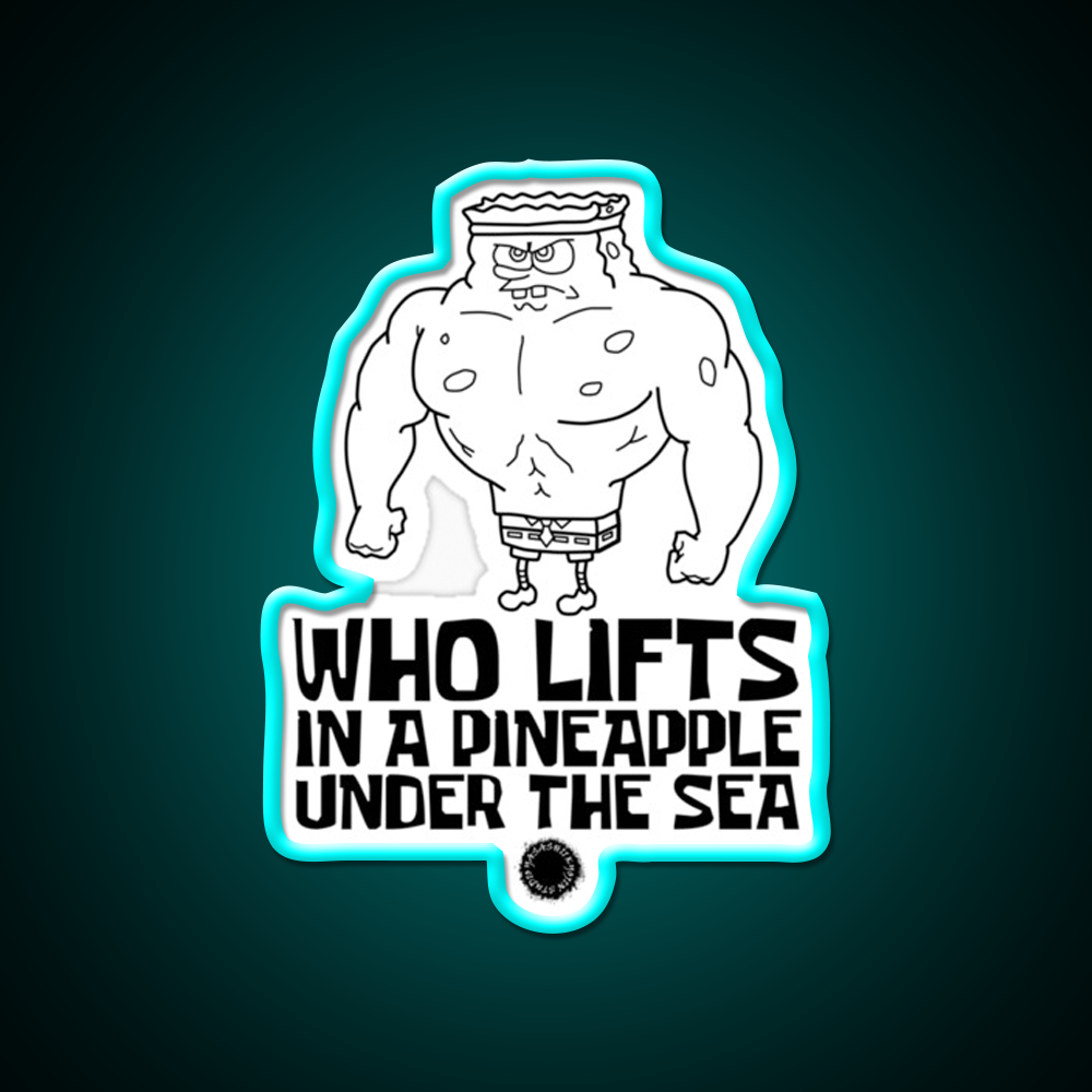 Spongebob Who Lifts Black Gym Gear Gym Fitness Led Neon Sign Rgb Color