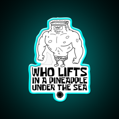 Spongebob Who Lifts Black Gym Gear Gym Fitness Led Neon Sign Rgb Color