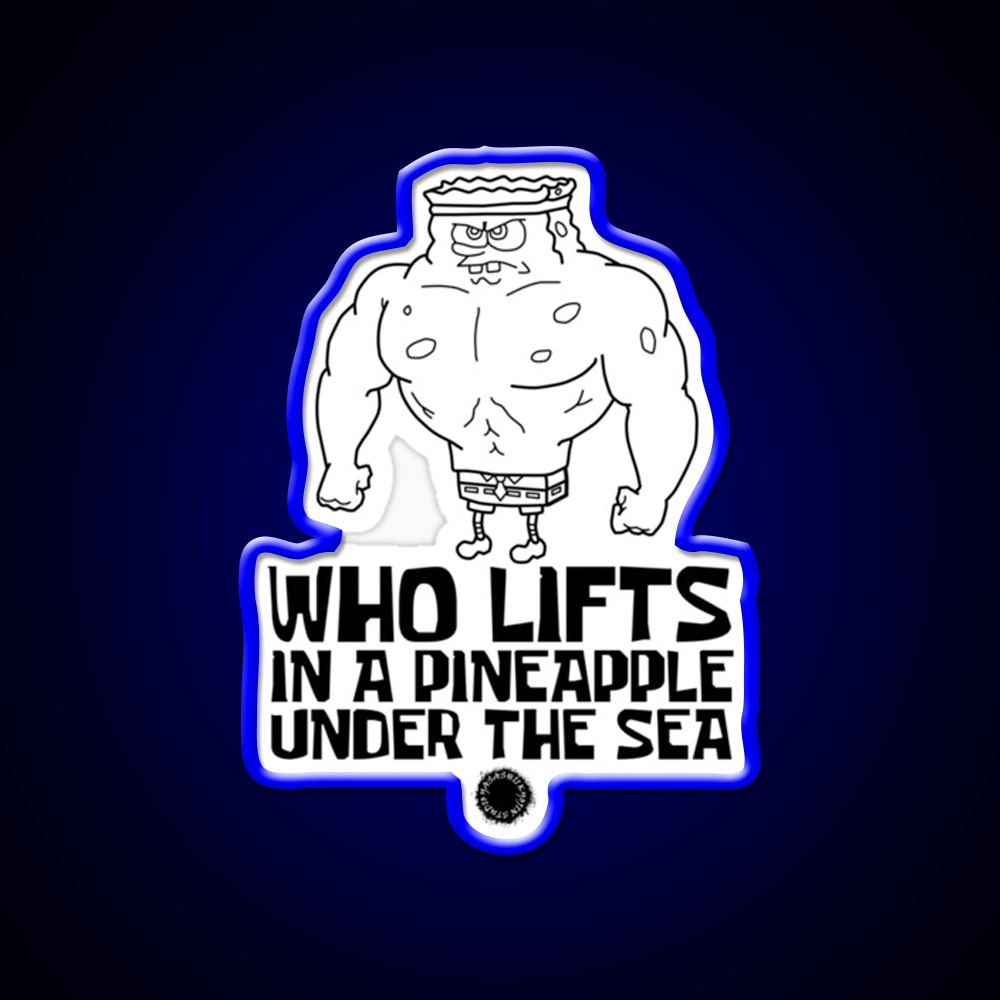 Spongebob Who Lifts Black Gym Gear Gym Fitness Led Neon Sign Rgb Color