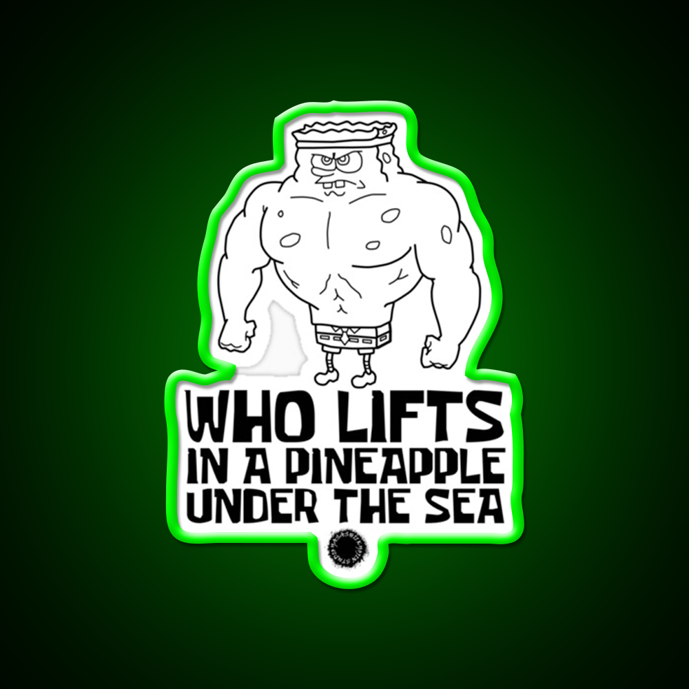 Spongebob Who Lifts Black Gym Gear Gym Fitness Led Neon Sign Rgb Color