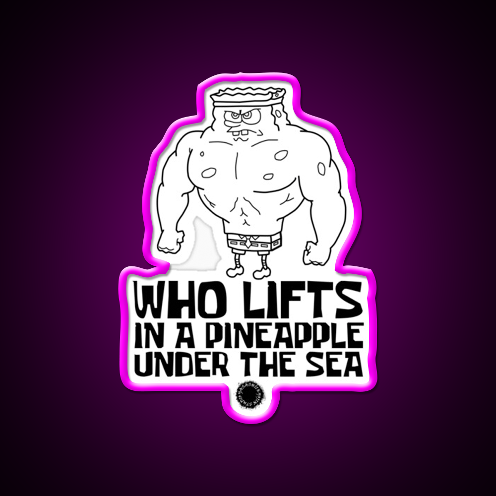 Spongebob Who Lifts Black Gym Gear Gym Fitness Led Neon Sign Rgb Color