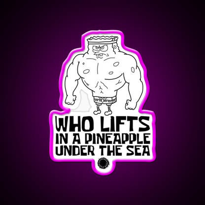 Spongebob Who Lifts Black Gym Gear Gym Fitness Led Neon Sign Rgb Color