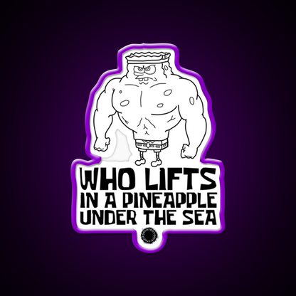 Spongebob Who Lifts Black Gym Gear Gym Fitness Led Neon Sign Rgb Color