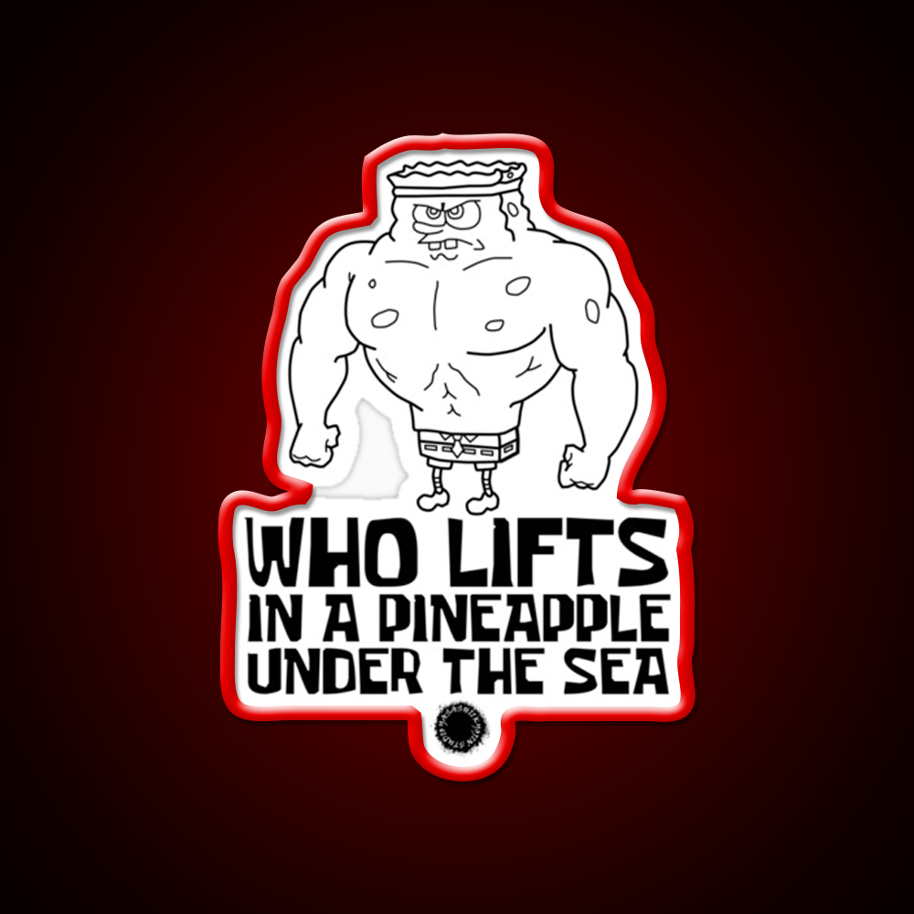 Spongebob Who Lifts Black Gym Gear Gym Fitness Led Neon Sign Rgb Color