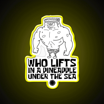 Spongebob Who Lifts Black Gym Gear Gym Fitness Led Neon Sign Rgb Color