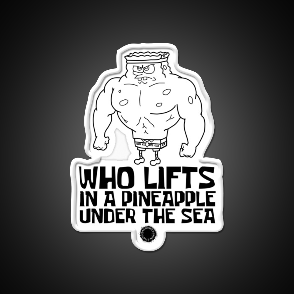 Spongebob Who Lifts Black Gym Gear Gym Fitness Led Neon Sign Rgb Color