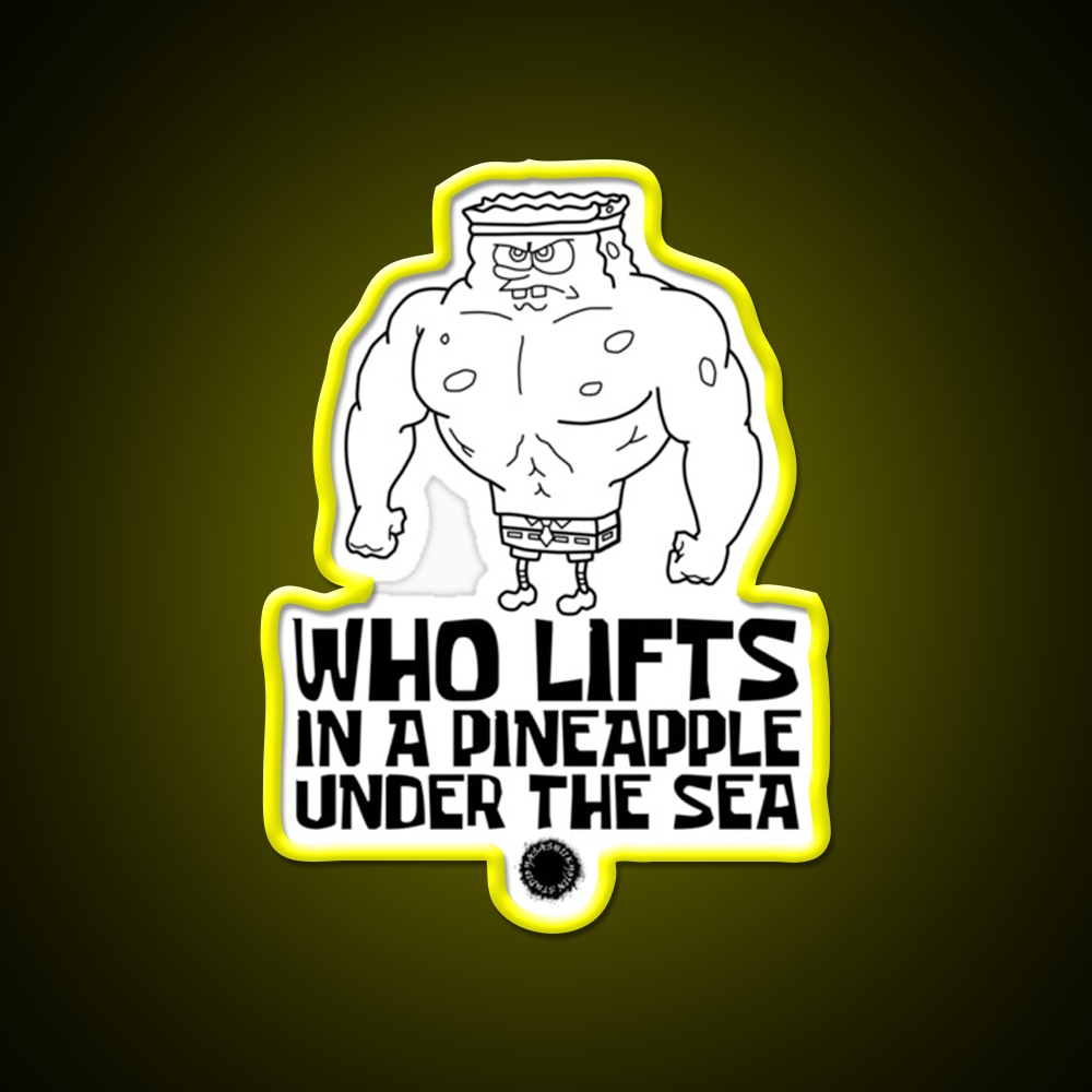 Spongebob Who Lifts Black Gym Gear Gym Fitness Led Neon Sign Rgb Color