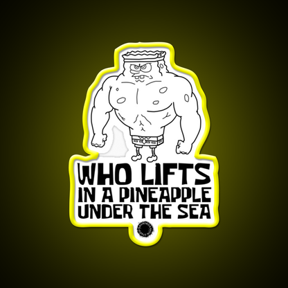 Spongebob Who Lifts Black Gym Gear Gym Fitness Led Neon Sign Rgb Color
