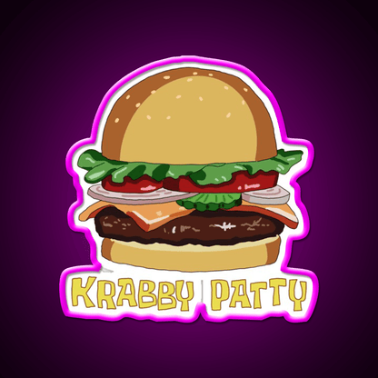 Spongebobs Squarepants Krabby Patty Led Neon Sign For Burger Place Rgb Color - Shineneon