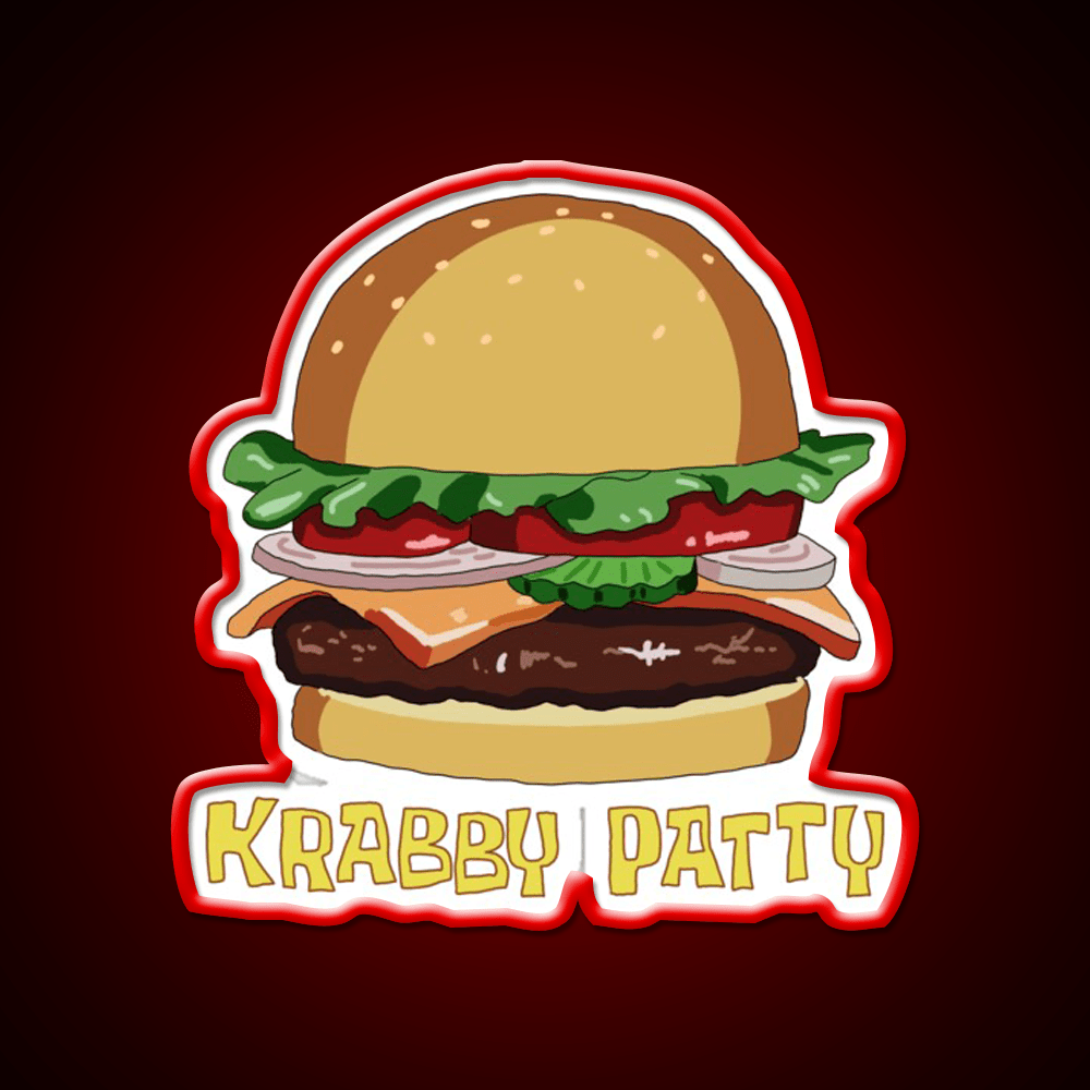 Spongebobs Squarepants Krabby Patty Led Neon Sign For Burger Place Rgb Color - Shineneon